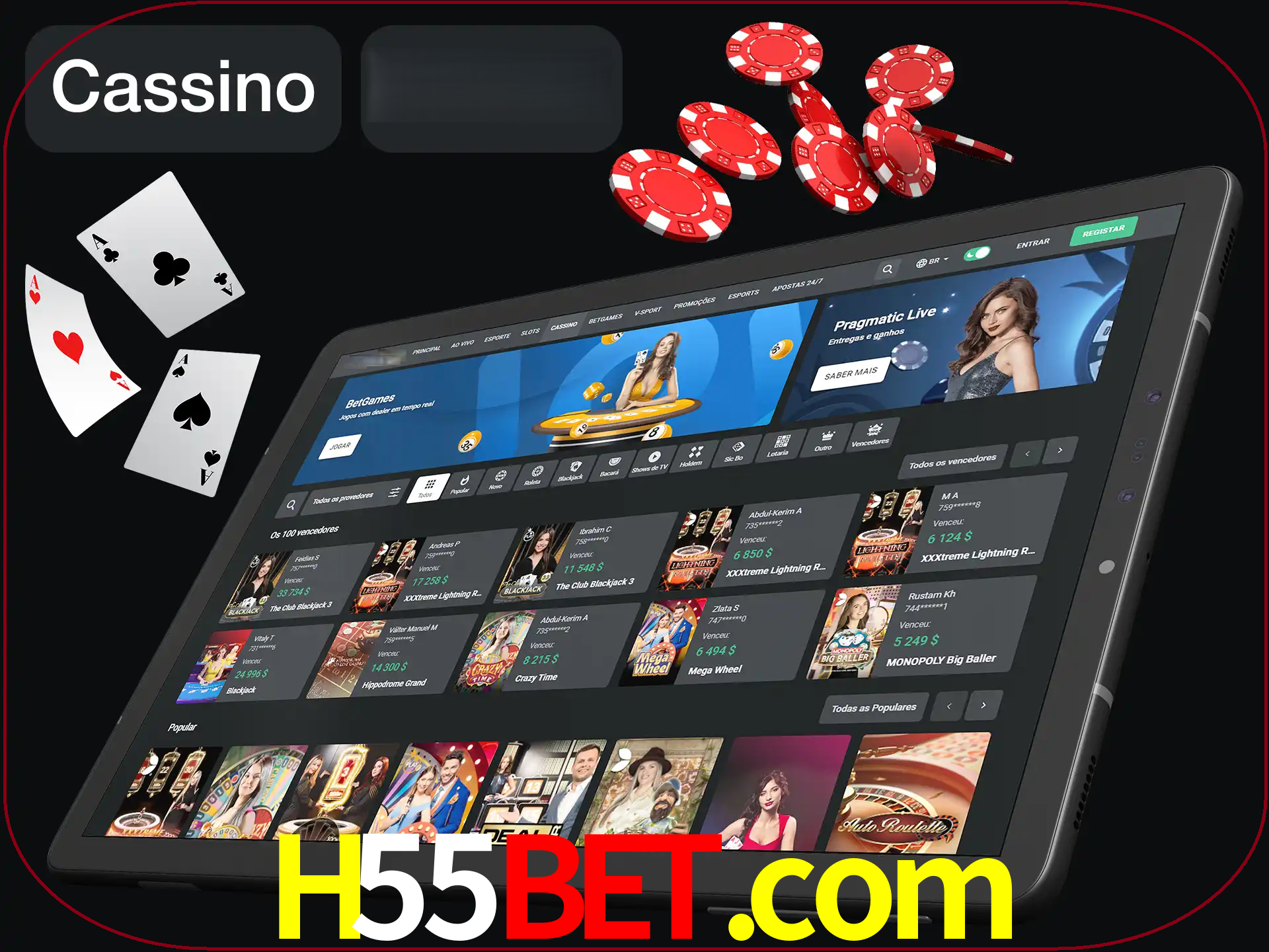 Jogue vários jogos de cassino em nosso cassino.